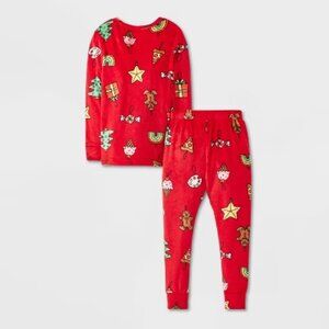 Toddler 2pc Snuggly Soft Snug Fit Christmas Ornaments Pajama Set - Cat & Jack